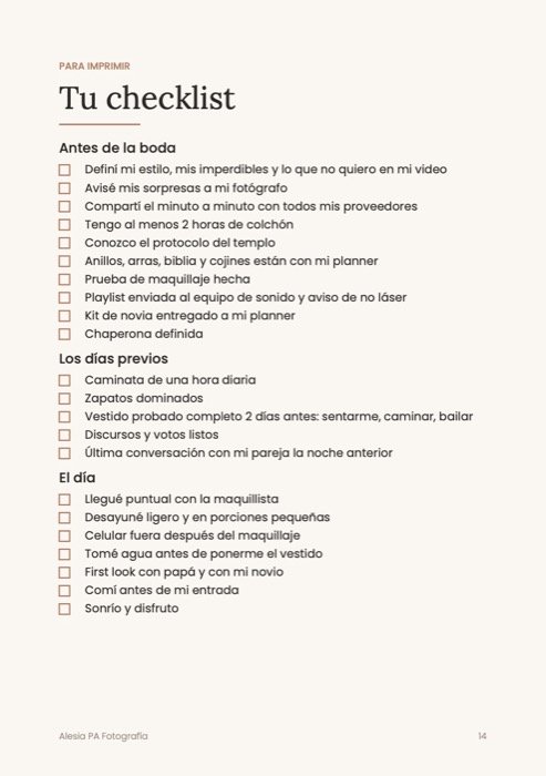 Página: tu checklist para imprimir